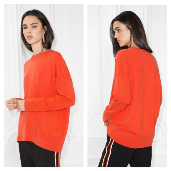 & OTHER STORIES Cashmere Sweater in Fire Orange size Large - Picture 1 of 6
